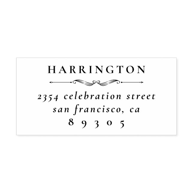 Formal Family Name Return Address Rubber Stamp (Imprint)