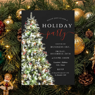 Formal Festive Xmas Tree Corporate Holiday Party  Invitation