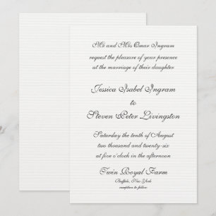 Formal Flat Wedding Invitation