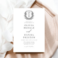 Formal Floral Crest Monogram Wedding Elegant