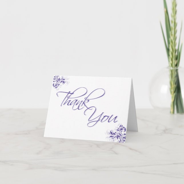Formal Floral Folded Thank You Card (Front)