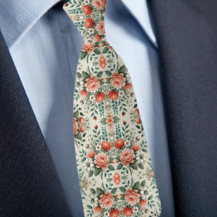 Formal Floral Pattern Tie