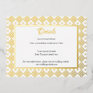 Formal foiled wedding details enclosure card