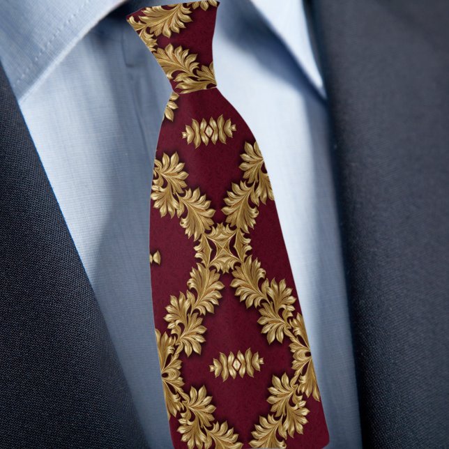 Formal Gold and Ruby Pattern Necktie (Creator Uploaded)