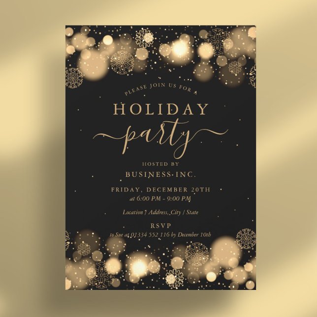 Formal Gold Glam Corporate Holiday Party  Invitation (Formal Gold Glam Corporate Holiday Party Invitation)