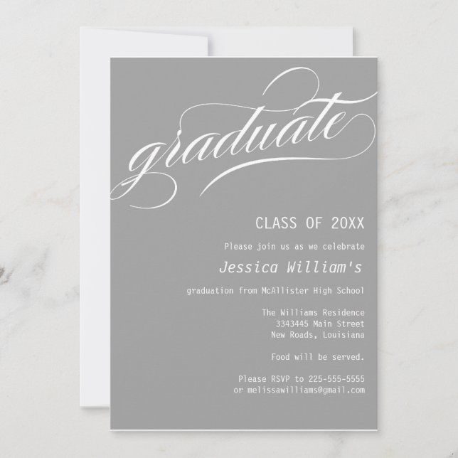 Formal Graduation Party Invitation (Front)