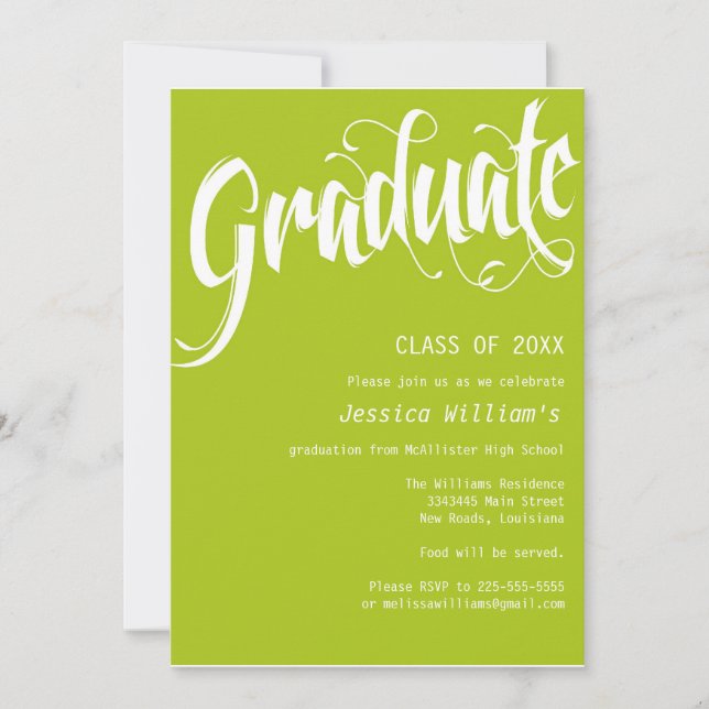 Formal Graduation Party Invitation (Front)