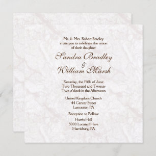 Formal Granite Look Wedding Invitation