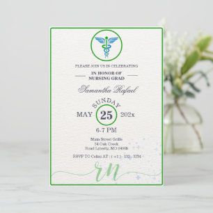 Formal Green Nursing Graduate Class of 2026 Invitation