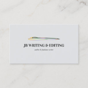 Formal Grey Pen Writer Blogger Ballpoint Business Card