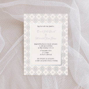Formal Intricate Wedding Invitation with foil