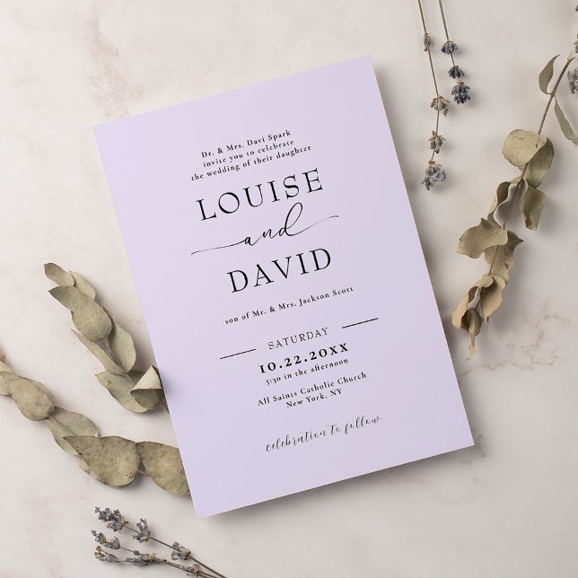 Formal lilac wedding invitation (Creator Uploaded)