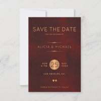 Formal luxury burgundy gold wedding photo