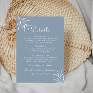 Formal Minimal Dusty Blue Wedding Details   Enclosure Card