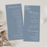 Formal Minimal Dusty Blue Wedding Program<br><div class="desc">This formal minimal dusty blue wedding program is perfect for a rustic wedding. The design features watercolor wild herbs in a dusty blue background.</div>