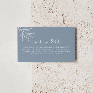Formal Minimal Dusty Blue Wedding Wishing Well  Enclosure Card