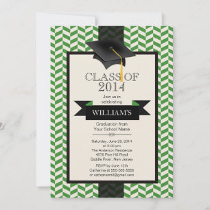 Formal Modern Chevron Graduation Party Invitation