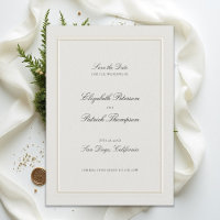 Formal Modern Classic Elegant Frame Ecru Wedding