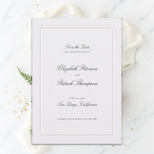 Formal Modern Classic Elegant Frame Pearl Wedding Save The Date