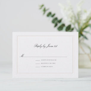 Formal Modern Classic Elegant Pearl Wedding RSVP Card