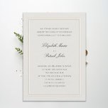 Formal Modern Classic Elevated Frame Ecru Wedding Invitation<br><div class="desc">Set the tone for your celebration with timeless sophistication using this Elevated Wedding Invitation, featuring a refined double frame design for a graceful, structured look. The soft ecru background and subtle watercolor paper texture evoke quiet luxury — a perfect blend of traditional elegance and modern simplicity. Beautifully balanced classic typography...</div>