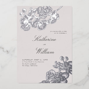 Formal Modern Classic Orchids Tux Wedding Silver