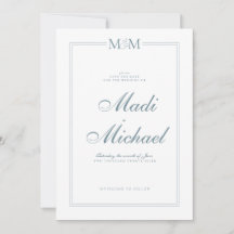 Formal Monogram Save The Date Card