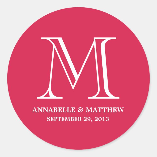 Formal Monogram Wedding Favour Label (Front)
