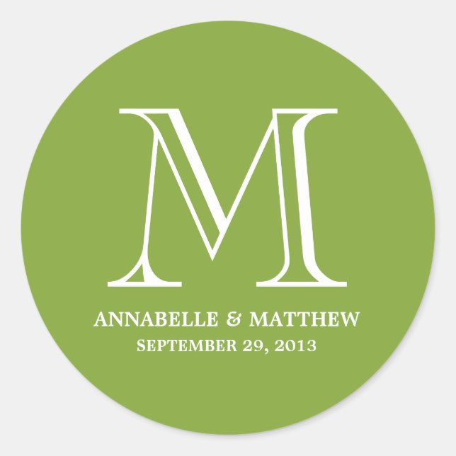 Formal Monogram Wedding Favour Label (Front)