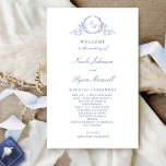 Formal Monogrammed Dusty Blue Wedding Program<br><div class="desc">Elegant white and dusty blue Wedding program with a beautiful hand-drawn monogram with the couple's initials in Calligraphy. Modern handwritten calligraphy elements. Ability to make text changes and adjustments by selecting "Edit using design tool". Front with wedding ceremony details, back with wedding party names and thank you message for your...</div>