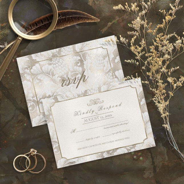 Formal Paisley Champagne ID767 RSVP Card (Creator Uploaded)
