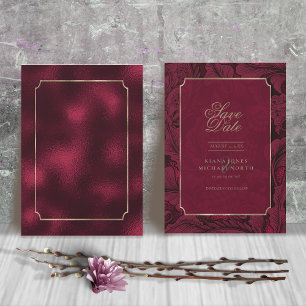 Formal Paisley Wedding Burgundy ID767 Save The Date