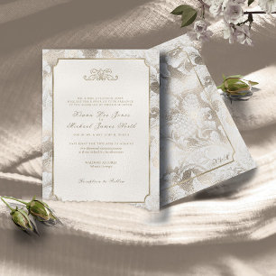 Formal Paisley Wedding Champagne ID767 Invitation