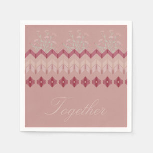 Formal Pink Burgundy And Floral Napkin