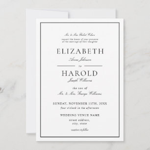 Formal Plum Classic Acrylic Wedding Invitation