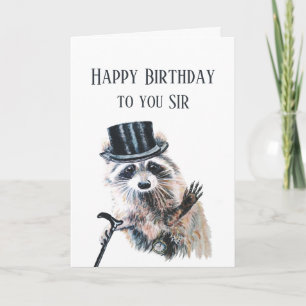 Formal Racoon Animal Birthday to You Sir Card