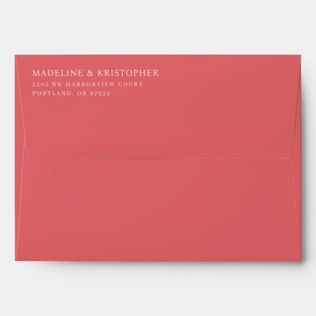 Formal Red Minimalist Wedding Envelope (Back (Top Flap))