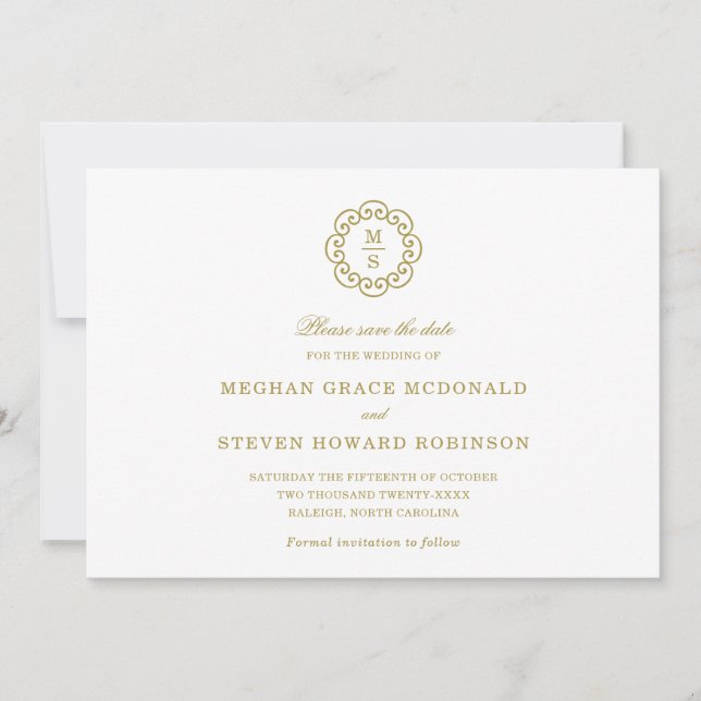 Formal Save the Date Invitation (Front)