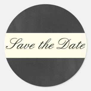 Formal Save the Date Sticker/Seal Classic Round Sticker