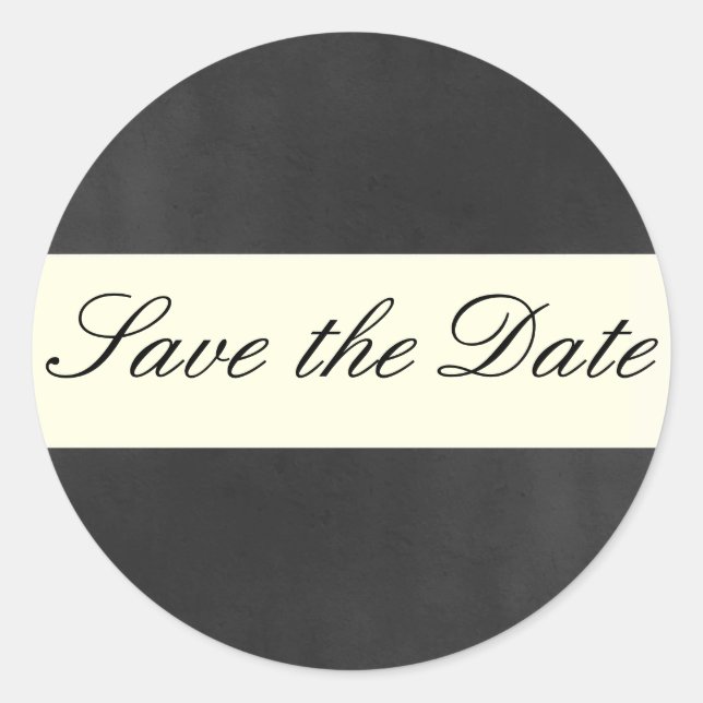 Formal Save the Date Sticker/Seal Classic Round Sticker (Front)