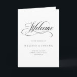 Formal Script Black & White Folded Wedding Program<br><div class="desc">Elegant and formal folded wedding programs in black and white with "welcome" in elaborate calligraphy font..  Personalise with your ceremony details and a thank you message on the back.</div>