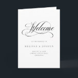 Formal Script Black & White Folded Wedding Program<br><div class="desc">Elegant and formal folded wedding programs in black and white with "welcome" in elaborate calligraphy font..  Personalise with your ceremony details and a thank you message on the back.</div>