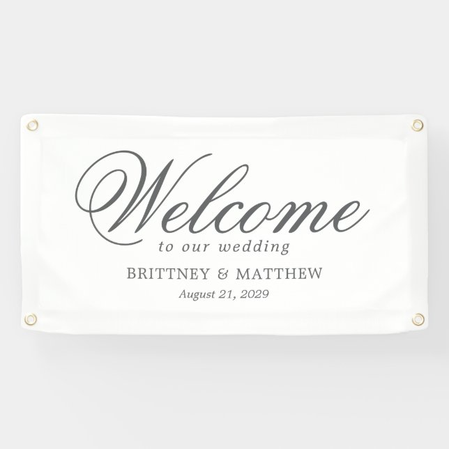 Formal Script Welcome Wedding Banner (Horizontal)