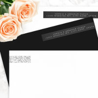 Formal Scrolling Leaves Black and White Wedding