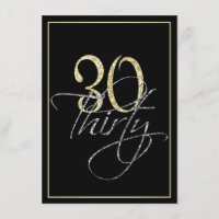Formal Silver Black and Gold 30th Birthday Party