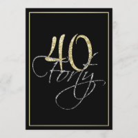 Formal Silver Black and Gold 40th Birthday Party
