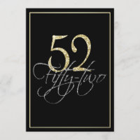 Formal Silver Black and Gold 52nd Birthday Party