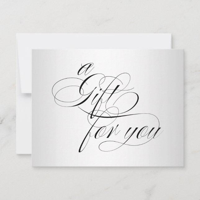Formal Silver Calligraphy Script Gift Certificate (Front)