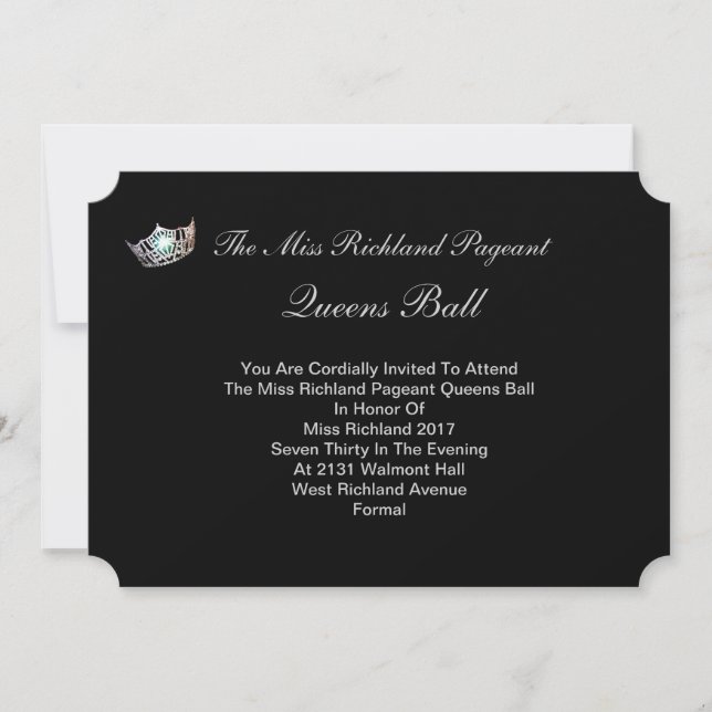 Formal Silver Crown Invitation IV-Autograph Back (Front)