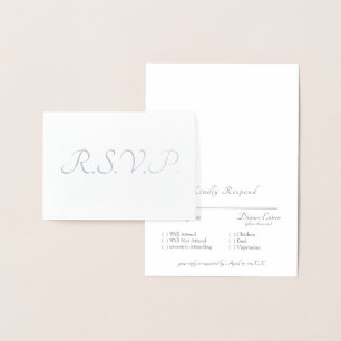 Formal Silver Foil II Grey RSVP Wedding Card